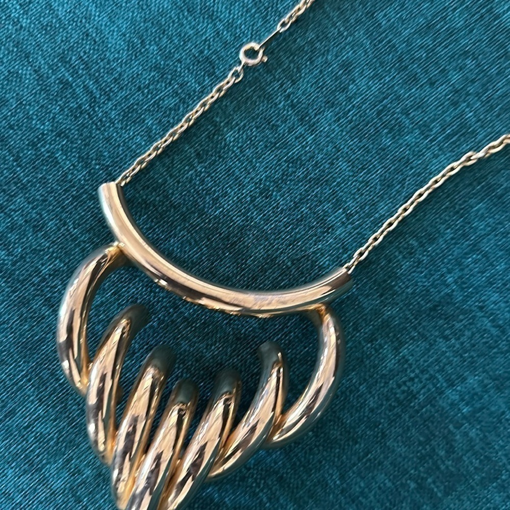 Vintage gold pipe necklace